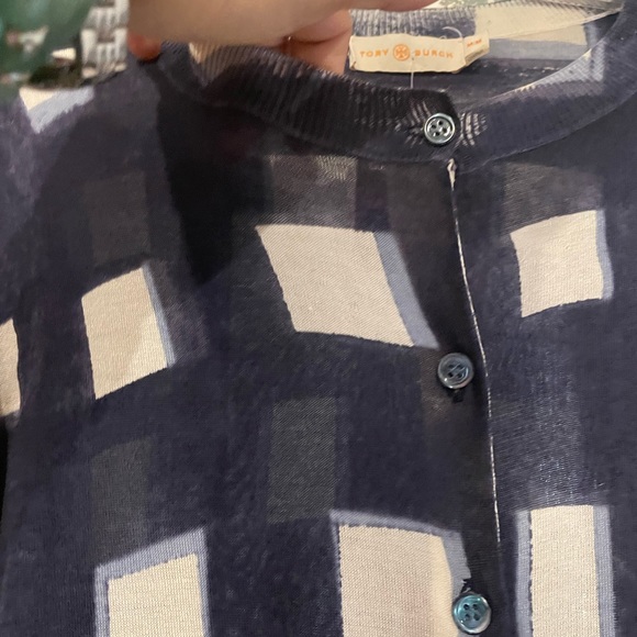 Navy n White Tory Burch Cardigan - Picture 3 of 5